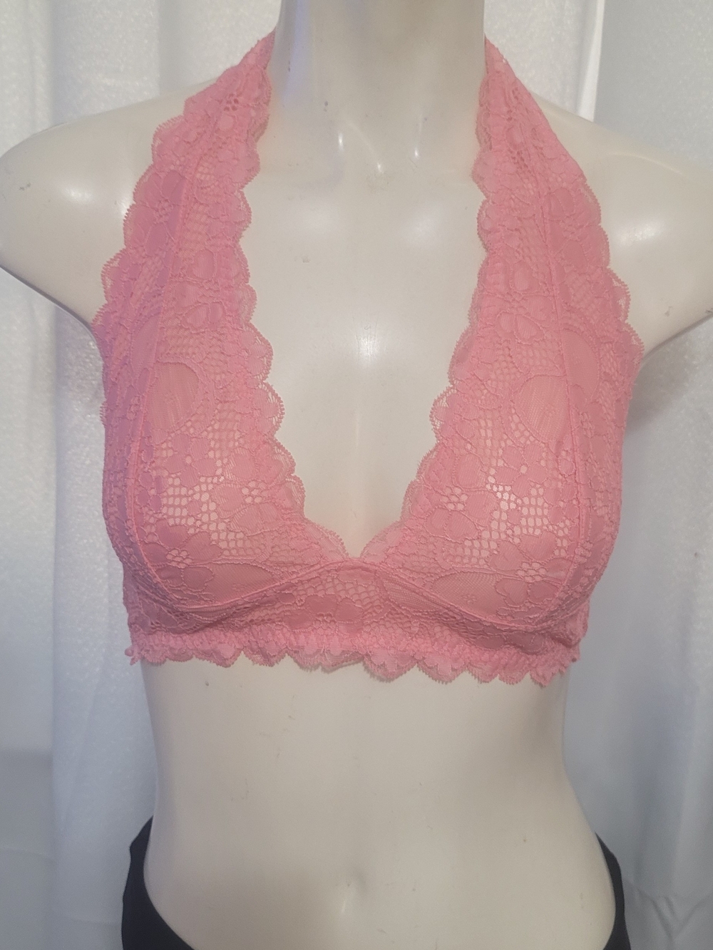 Lace Halter Bralette in Pink - Brand Unspecified